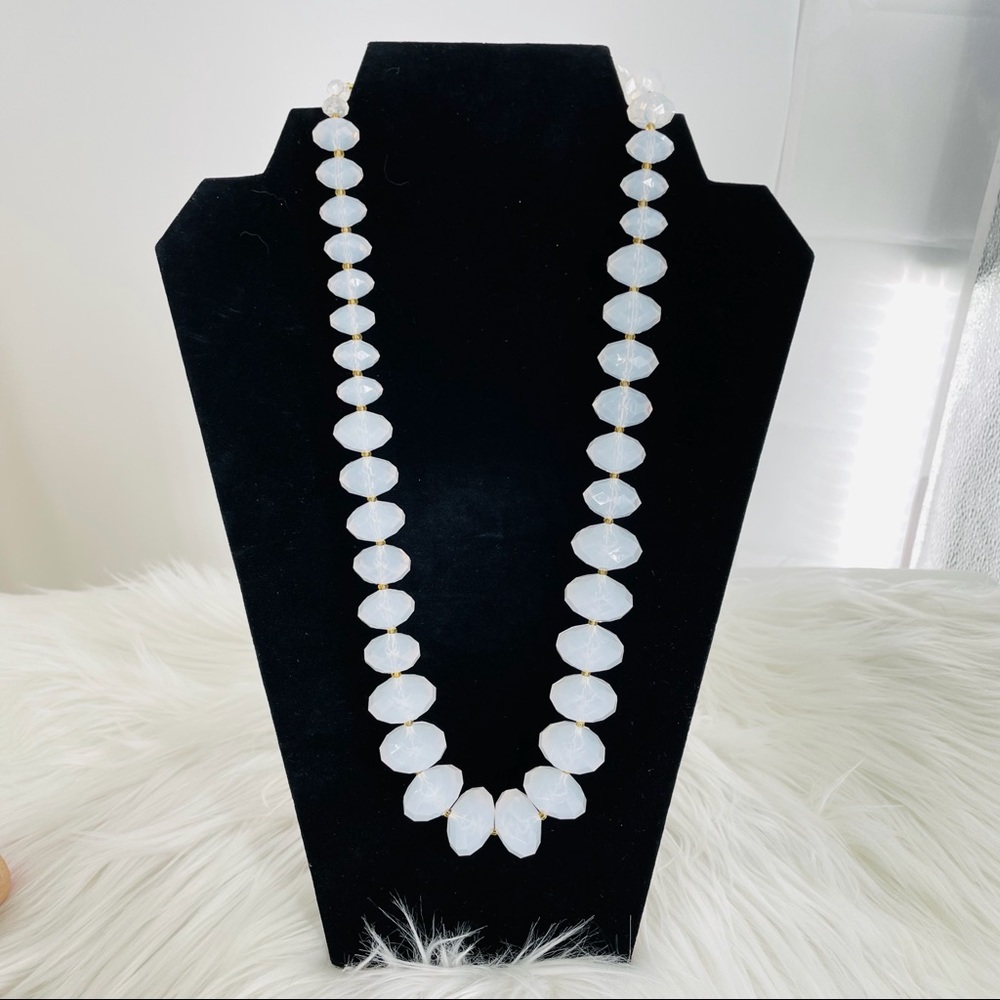 Joan Rivers Milk Faceted Lucite Bead Necklace - Picture 1 of 6